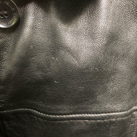 Wilsons Leather Jacket Blazer Style Button Front Collared Long Line Black XL - Picture 7 of 12